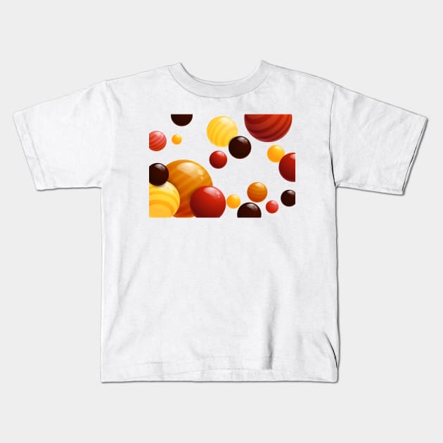 3D Spheres 2 Kids T-Shirt by B&K